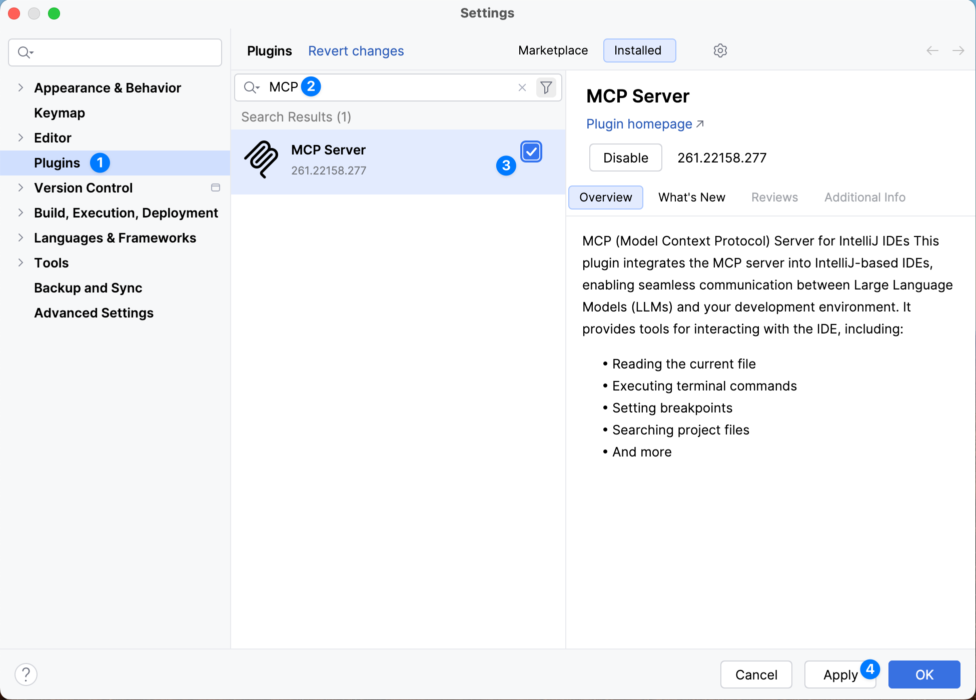 MCP Plugin in IntelliJ IDEA